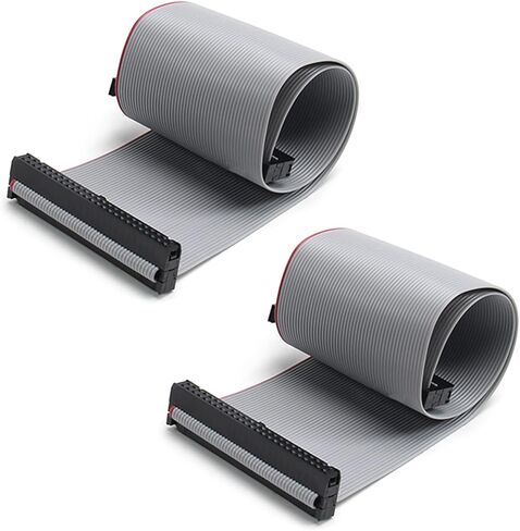 Fielect 2pcs IDC 50 Pin Connector Gray Wire Flat Ribbon Cable Connector Length 30cm 2.54mm Pitch in Saudi Arabia