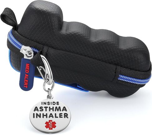 Divoti Asthma Inhaler Travel Case with Secure Clip-on Keychain Carabiner, Includes Inhaler Holder Case Only -Black in Saudi Arabia