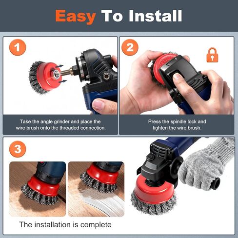 12 حزمة عجلة سلكية لمطحنة الزوايا، عجلات مجعدة خشنة معقودة، فرشاة أكواب من أسلاك الفولاذ الكربوني لمطحنة زاوية 4-1/2 بوصة مع عمود ملولب 5/8-11UNC لإزالة الصدأ شديد التحمل، وتلميع in Kuwait