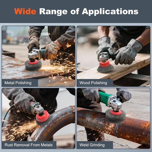 12 حزمة عجلة سلكية لمطحنة الزوايا، عجلات مجعدة خشنة معقودة، فرشاة أكواب من أسلاك الفولاذ الكربوني لمطحنة زاوية 4-1/2 بوصة مع عمود ملولب 5/8-11UNC لإزالة الصدأ شديد التحمل، وتلميع in Kuwait