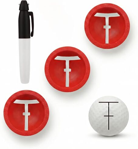 Golf Ball Alignment Tool Set, 3-Pack Ball Marker with Alignment Line + Marker Pen, Improve Putting Accuracy & Consistency, Easy Draw Straight Line for Training & Practice in Saudi Arabia