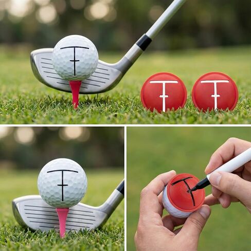 Golf Ball Alignment Tool Set, 3-Pack Ball Marker with Alignment Line + Marker Pen, Improve Putting Accuracy & Consistency, Easy Draw Straight Line for Training & Practice in Saudi Arabia
