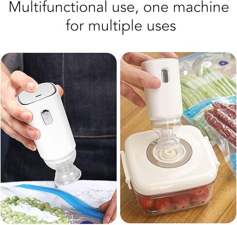 Auto Vacuum Bag Pump, 5V 90W Rechargeable Portable Electric Vacuum Sealed Compression Pump Handheld Electric Air Pump Vacuum Storage Bag Pump for Vacuum Food Bags 3D Printing Consumables in Saudi Arabia