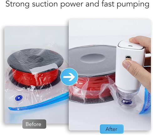 Auto Vacuum Bag Pump, 5V 90W Rechargeable Portable Electric Vacuum Sealed Compression Pump Handheld Electric Air Pump Vacuum Storage Bag Pump for Vacuum Food Bags 3D Printing Consumables in Saudi Arabia