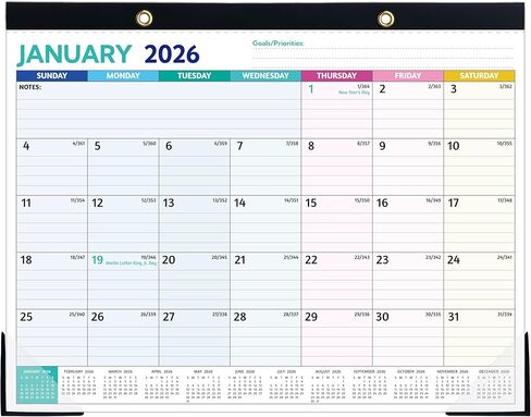 Desk Calendar 2025-2026 – JUN 2025 – DEC 2026, 19 Monthly Calendar, Large Desk Calendar 2025, 14.6’’ x 11.5’’, 2025-2026 Desk/Wall Calendar with To-do Lists, Desk Pad, Ruled Blocks, Corner Protectors in Saudi Arabia