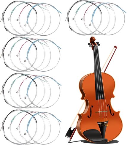 20 Pcs Violin Strings Full Set Violin Strings Universal String for 4/4 3/4 Size Stainless Core with Ball End in Saudi Arabia