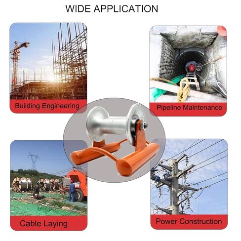 حبل سحب كابل عالي التحمل لتركيب الطاقة، حبل تغذية كابل جميع اللحوم، عجلة من سبائك الألومنيوم بقطر 5.5 بوصة (بكرة أرضية) in Kuwait