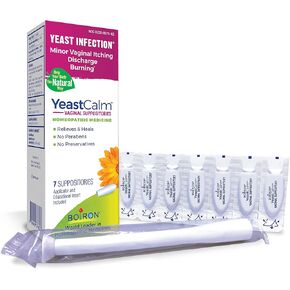 Boiron YeastCalm Homeopathic Suppositories for Yeast Infections, Burning, Discharge, and Minor Vaginal Itching - 7 Count in Kuwait