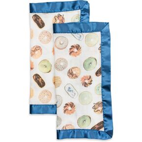 lulujo Baby Security Lovey Blankets| Unisex Softest Breathable Cotton Muslin Security Blanket with Silky Satin Trim| Neutral Comforting Blanket for Girls & Boys | 16in by 16 in| Jungle Safari in Kuwait