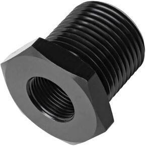 1 قطعة 1/2-28 "NPT ذكر إلى 3/4-16" NPT أنثى المخفض جلبة المناسب محول عرافة الألومنيوم الأسود in Kuwait