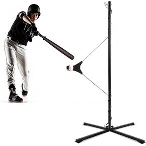 Portable Hitting Trainer For Baseball&Softball,Auto-Reset Baseball Swing Trainer With Real Ball And Stand, Adjustable Baseball Training Station,Softball Swing Trainer Solo Practice Improve Power,Speed in Saudi Arabia