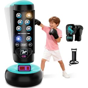 Punching Bag for Kids, 66 Inch Inflatable Boxing Bag with Boxing Gloves, Kid Boxing Set with Scoring, Light, Music, Stand Kids Punching Bag Toy for Age 4-12, for Practicing Karate, Taekwondo, MMA in Kuwait