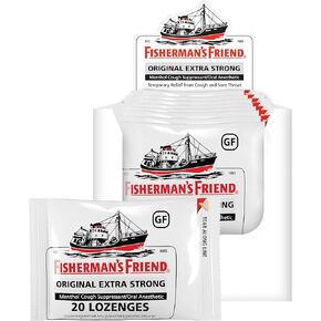 Fisherman's Friend Original Extra Strong Cough Lozenges (20 Drops x 8 Packs), 10mg Natural Menthol, Cooling Relief from Sore Throat, Persistent Cough & Everyday Irritation, Vegan & Gluten-Free in Kuwait