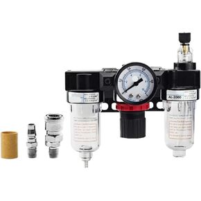 AC2000 Pressure Regulator Gauge 1/4" Air Compressor Filter Oil Moisture Separator for Water Filters Dehumidifie in Kuwait