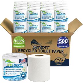 Premium 3-Ply Toilet Paper – 60 Rolls Ultra Soft, Strong, Septic-Safe Commercial Toilet Paper | Super Absorbent Bath Tissue | Ideal for Commercial, Home & RV Use (3-Ply, 60, Count) in Kuwait