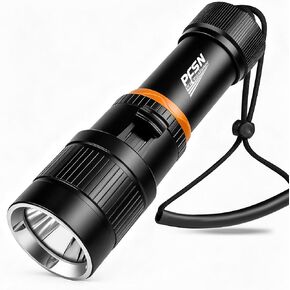 Scuba Dive Light Diving Flashlight - PFSN High Lumens Underwater Flashlight IPX68 Waterproof, Rechargeable Dive Torch, Narrow Beam Diving Lamp Best for Diver Submersible Caving, Snorkeling in Kuwait