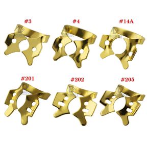 6 Pieces Set Dental Rubber Dam Clamps Winged Gold Color Coded Retractors Retainers in Kuwait