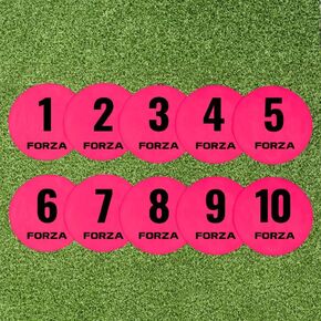 علامات قرص مسطحة مرقمة من FORZA [مجموعة من 10] | أقراص تدريب مضادة للانزلاق لكرة القدم وكرة السلة وتدريبات سرعة الرشاقة | معدات تدريب داخلية وخارجية عالية الوضوح in Kuwait