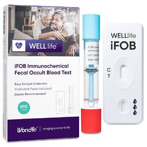 WELLlife iFOB Immunochemical Fecal Occult Blood Test, Colorectal Cancer Screening Test 2 Tests FOB Test for Home Result in 10 Minutes Occult Blood Stool Test in Kuwait