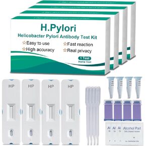 مجموعة اختبار H Pylori، 4 قطع من مجموعات اختبار براز هيليكوباكتر بيلوري في المنزل، اختبار H. Pylori البراز H-Pylori (مستضد) الاختبار الذاتي للاستخدام المنزلي، النتائج في 10-15 دقيقة in Kuwait