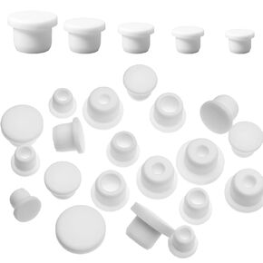 30 PCS 5 Sizes Silicone Rubber Hole Plugs, White Round Replacement Rubber Tube Plug with Hole 9.5-15mm Inner Diameter, Silicone Soft Waterproof Bottle Stopper for Flower Pots Bottles Pipes in Kuwait