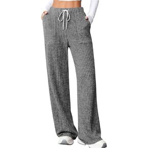 سراويل يوجا نسائية واسعة الساق سراويل رياضية فضفاضة مضلعة عالية الخصر مريحة للتمرين سراويل ناعمة in Kuwait