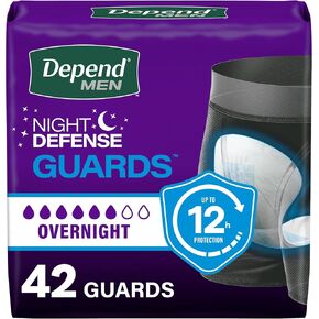 Depend Guards Incontinence Pads for Men, Overnight Absorbency, 42 Count, Packaging May Vary in Kuwait