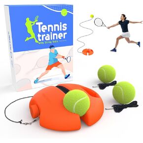 Tennis Trainer Rebound Ball with 3 String Balls, Portable Tennis Training Tool Suitable for Beginners Sport Exercise-Blue in Kuwait