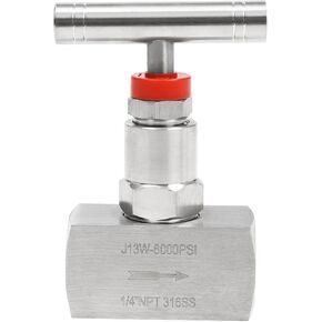 صمام إبرة مستقيم 316 من الفولاذ المقاوم للصدأ، وصلة أنثى 1/4 بوصة NPT، صمام تحكم في التدفق الهيدروليكي الصناعي عالي التحمل بمنفذين لاحتياجات الأنابيب، الحد الأقصى لضغط العمل 6000 رطل لكل بوصة مربعة in Kuwait