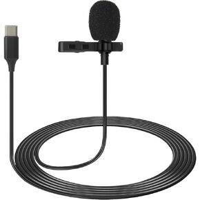 ميكروفون USB-C Lavalier، ميكروفون مكثف متعدد الاتجاهات 360 درجة لتسجيل واضح للغاية على الهاتف الذكي/الكمبيوتر الشخصي، هيكل معدني لمدونة الفيديو، والمقابلة، والفصل عبر الإنترنت in Kuwait
