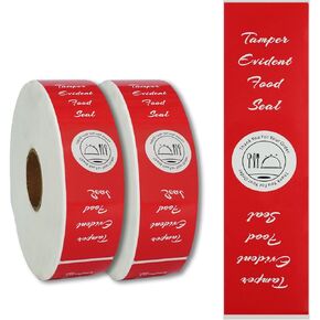 1200 Pcs Tamper Evident Stickers 1.5 x 6 Inches Safe Labels Sealed Red Tamper Seal Proof Tape for Freshness Drink Food Container Pizza Boxes Food Delivery in Kuwait