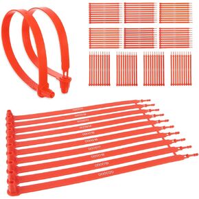 100pcs Plastic Truck Seals and Security Seals, 9.84" Tamper Evident Trailer Seals, Numbered Sequentially Laser Printed Plastic Seals for Trailers, Truck Seal for Cargo, Containers & Logistics(Red) in Kuwait