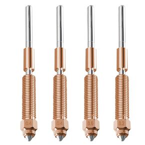 4PCS Quick-Swap Nozzle Kit (0.4mm×2, 0.2mm, 0.6mm), Titanium Heat Break with Copper & Hardened Steel Tips, Compatible with Creality K2/K2 Pro/K2 Plus/Hi 3D Printers in Kuwait