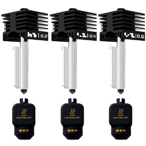 3 Pack P2S Hotend 0.2MM 0.4MM 0.6MM Nozzle for P2S/H2S/H2D/H2C/A1/A1 Mini Hot End Hardened Nozzle with Identification Code Extruder Hotend Assembly Print Head for Bambu Lab P2S Accessories in Kuwait