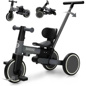 5-in-1 Tricycle for Toddlers 18 Months to 5 Years Old, Toddler Bike, Kids Tricycle with Push Handle and Backrest, Toddler Balance Bike with Easy Assembly for Boys and Girls. (Purple) in Saudi Arabia