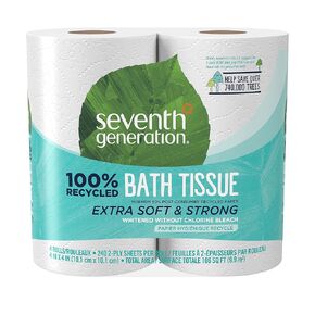 Seventh Generation, Double Roll Bath Tissue 2 Ply 300 Sheet, 4 Count in Kuwait