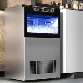 YITAHOME 100lbs Ice Maker Machine Commercial Under Counter Ice Maker, ETL & DOE Certificated Commercial Large Ice Makers Freestanding for Home Cafe Bar Restaurant 45pcs with 33lbs Storage Bin in Kuwait