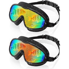Aegend Swim Goggles for Adult Youth - 2 Pack Wide View Anti-Fog Anti-UV Swimming Goggles for Men & Women in Kuwait
