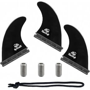 زعانف لوح ركوب الأمواج G5 - مجموعة دافعة معززة بالألياف الزجاجية بنسبة 35% متوافقة مع قواعد العقود الآجلة - مصممة لموجات بطول 2-8 أقدام - تتضمن 3 عبوات 4 في 1 أدوات متعددة و3 براغي احتياطية - أسود in Kuwait