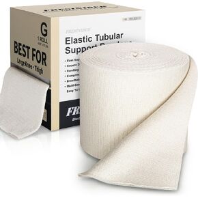 ضمادة دعم أنبوبية مرنة مقاس G من FRESINIDER (4.5 بوصة × 11 ياردة) - أقصى تغطية خفيفة إلى لفافة ضغط متوسطة للفخذ والركبة الكبيرة، جوارب قابلة للتنفس in Kuwait
