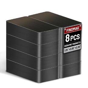 FINDMAG Ferrite Magnet, 8 Pack Ceramic Block Magnets, Industrial Magnet Heavy Duty, Strong Magnets with Adhesive Backing for Whiteboard, DIY Crafts, Kitchen, Science, Cruises - 1.86"L*0.85"W*0.39"H in Kuwait