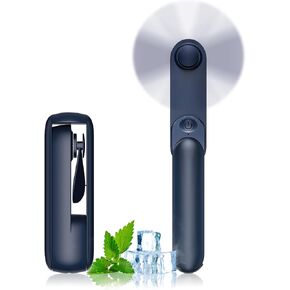 مروحة يدوية محمولة من ليرات، مروحة يد صغيرة 2 في 1، تعمل بالبطارية [8-15 ساعة عمل]، مروحة قابلة للطي شخصية قابلة لإعادة الشحن عبر USB للداخل، مراوح الجيب الصغيرة أساسيات السفر للخارج (وردي) in Kuwait