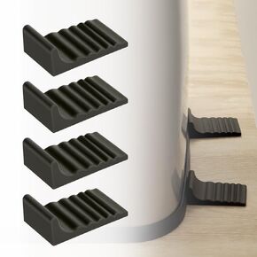 واقي جدار سلة المهملات من LANMU ويتوقف عن التحرك للخلف، 4 قطع من مصد سلة المهملات السيليكون، صندوق قمامة فاصل للحائط لسلال النفايات المستديرة والمربعة، بدون حفر للمطبخ وأرضية المكتب وواقي للحائط، أسود in Kuwait