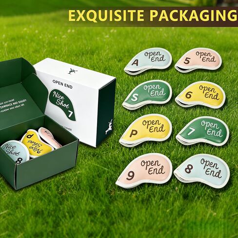 Premium Golf Club Head Covers Iron Leather Set 8pcs for All Golf Clubs Brands. e.g. Ping, Taylormade, Callaway, Golf Accessories Gift for Men Women in Saudi Arabia