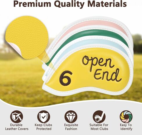 Premium Golf Club Head Covers Iron Leather Set 8pcs for All Golf Clubs Brands. e.g. Ping, Taylormade, Callaway, Golf Accessories Gift for Men Women in Saudi Arabia