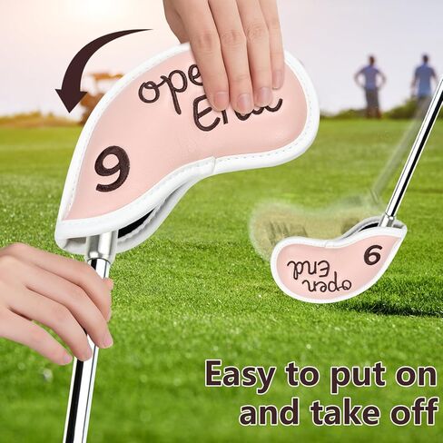 Premium Golf Club Head Covers Iron Leather Set 8pcs for All Golf Clubs Brands. e.g. Ping, Taylormade, Callaway, Golf Accessories Gift for Men Women in Saudi Arabia