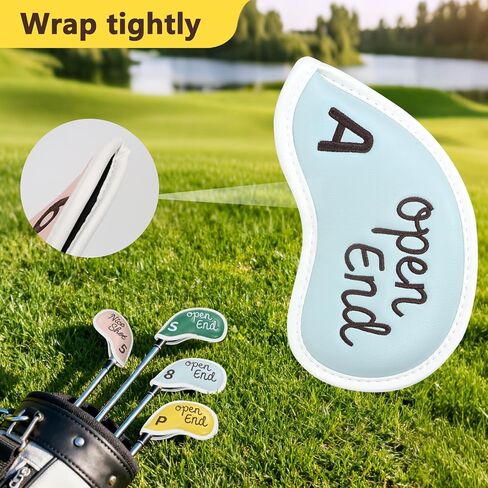 Premium Golf Club Head Covers Iron Leather Set 8pcs for All Golf Clubs Brands. e.g. Ping, Taylormade, Callaway, Golf Accessories Gift for Men Women in Saudi Arabia