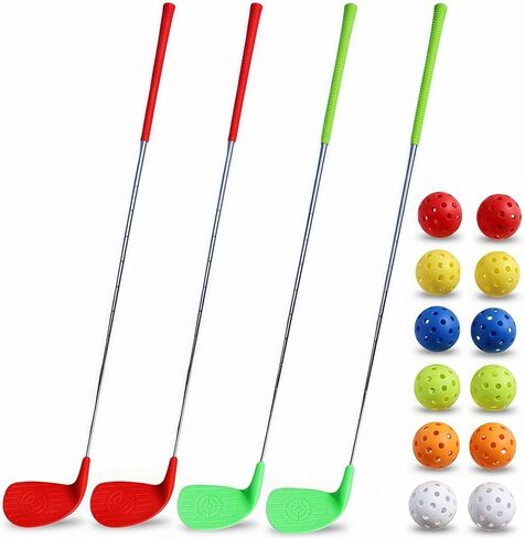 4 Pack 36" Backyard Golf Club Set with Oversize Heads & 12 Practice Balls, Play Outdoor Golf Yard Games for Adults, Hit Plastic or Foam Balls in Grass/Parks/Yards (Right Hand) in Saudi Arabia