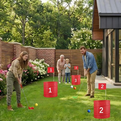 4 Pack 36" Backyard Golf Club Set with Oversize Heads & 12 Practice Balls, Play Outdoor Golf Yard Games for Adults, Hit Plastic or Foam Balls in Grass/Parks/Yards (Right Hand) in Saudi Arabia