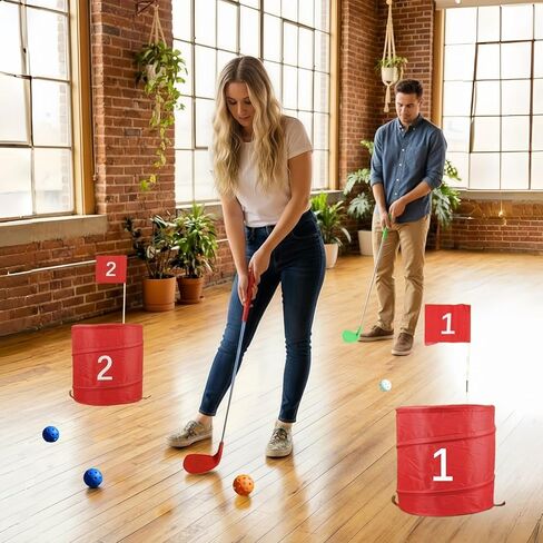 4 Pack 36" Backyard Golf Club Set with Oversize Heads & 12 Practice Balls, Play Outdoor Golf Yard Games for Adults, Hit Plastic or Foam Balls in Grass/Parks/Yards (Right Hand) in Saudi Arabia